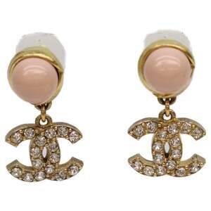 Chanel Cc Logo Earrings Gold-Tone Metal #243980C11B